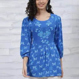Rangriti Blue Printed Tunic-picture-19