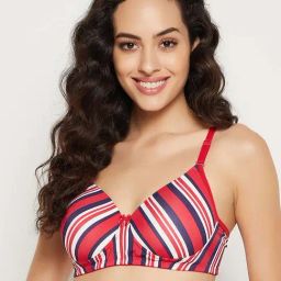 Clovia Red Full Coverage Padded Wireless T-Shirt Bra-image-75