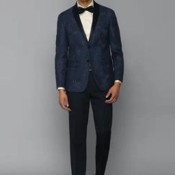 Allen Solly Navy Blue Slim Fit Printed Two Piece Suits-image-76