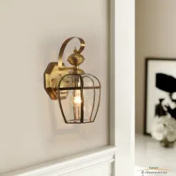 kapoor lamp shades Kapoor E Illuminations Leopold Classic Golden Metal Wall Sconce - Set of 1-picture-18