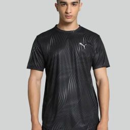 Puma Black Regular Fit Printed Sports T-Shirt-image-90