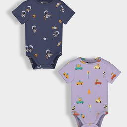 Orange Sugar Infants Pack Of 2 Printed Cotton Bodysuits-46
