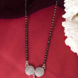 VOJ Silver Adjustable Stone Studded Elegant Princess Mangalsutras-22