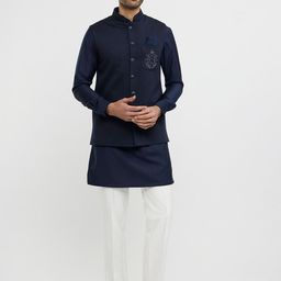 Twamev Men Embroidered Regular Thread Work Kurta with Trousers-image-55