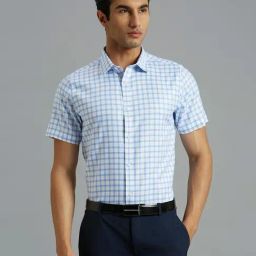 Reid & Taylor White Cotton Slim fit Checks Shirt-image-77