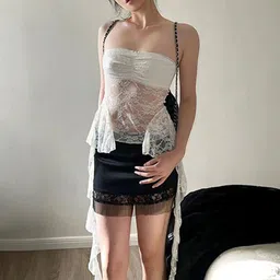 StyleCast x Revolte Women Strapless Embroidered Lace Tube Crop Top-image-51