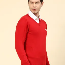 Monte Carlo Red Wool Blend Regular Fit Solid Pullover image 4