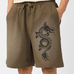 The Souled Store Brown Regular Fit Printed Shorts-picture-6
