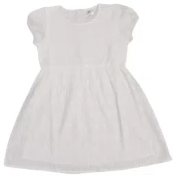 Creative Kid's Girls White Cotton Embroidered Dress-image-78