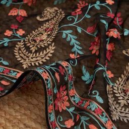 Soch Black Net Embroidered Dupatta image 4
