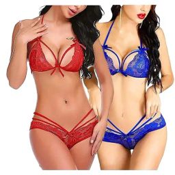AROUSY Red & Blue Self Pattern Lingerie Set-image-83