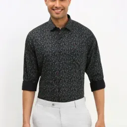 Allen Solly Black Cotton Slim Fit Printed Shirt-picture-17