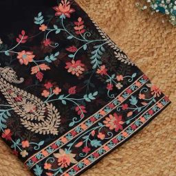 Soch Black Net Embroidered Dupatta image 2