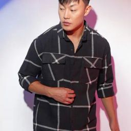 Campus Sutra Black Regular Fit Checks Shacket-picture-46
