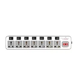 Elegant 6 Amp 7 Socket, 7 Switch ABS Grey & White Extension Board with Fuse-36