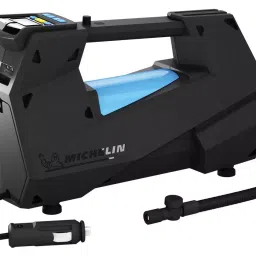 MICHELIN 12312 Programmable Rapid 4X4/SUV Digital Tyre Inflator, Direct Drive Technology, Bleed Valve to Remove Excess Air,Adaptors,LED Light, with Carry Pouch Black and Blue-16