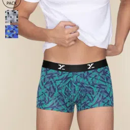 XYXX Multicolored Slim Fit Printed Trunks - Pack Of 3-image-69