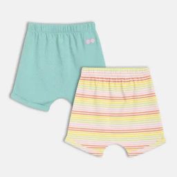 MINIKLUB Girls Blue & White Striped Shorts - Pack of 2-picture-18