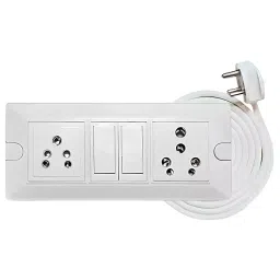 Elegant 3 Core 1.5 mm Cable 3 Pin Top 16 & 6 Amp Universal 2 Socket & 2 Switch ABS White Extension Board 10 m Cable Length-33