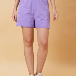 Being Human Lavender Cotton Woven Shorts-image-88