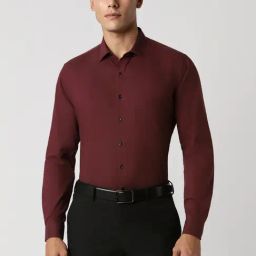 Van Heusen Maroon Cotton Slim Fit Shirt-image-67