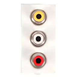 GreatWhite AV Connector 1 Module in White Color and Plastic Body, 20140-WH (Pack of 10)-48