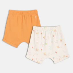 MINIKLUB Girls Orange & Pink Printed Shorts - Pack of 2-picture-14