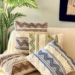 Mason Home Green Cotton Knitted Cushion Cover-image-93