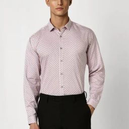 Van Heusen Pink Slim Fit Printed Shirt-image-72