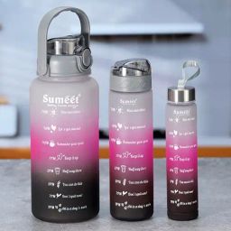 Sumeet Grey Plastic 3 Water Bottles 300ml, 700ml & 1850ml-8