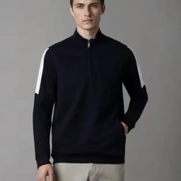 Louis Philippe Navy Cotton Regular Fit Printed Sweatshirt-picture-27