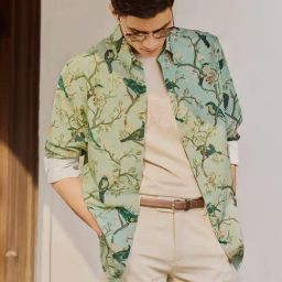 Andamen Green Regular Print Shirt-image-89