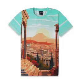 Cavio Kids Sea Green & Yellow Cotton Printed T-Shirt-image-97