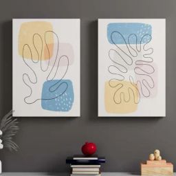 Art Street Blue Engineered Wood Mantra Minimal Shapes Wall Art - Set of 2-18