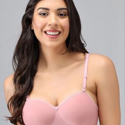 samvar Women Cotton Pink Padded Non-Wired Lingerie Bra Sport wear Gym Crop Tank Top-picture-7