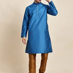 SKAVIJ Men Ethnic Motifs Printed Regular Kurta with Pyjamas-picture-9