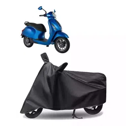 Auto Pearl Polyester Two Wheeler Cover for Bajaj Chetak (Grey)-image-97