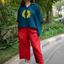 LetsDressUp Printed Shirt Collar Kaftan Top With Palazzo Co-Ords-image-49