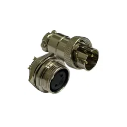 SETMI INDIA GX16 Reverse Polarity Aviation Connector 2-Pin 16 mm 10 A 250 V with Threaded Lock-31