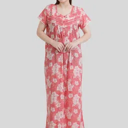 Glamoras Orange Cotton Blend Nightdress-picture-12