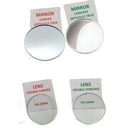 RG� High Quaity Lens and Mirror Set| Set of Concave, Convex Mirror and Concave, Convex Lenses. 50mm diameter,Focal Length-20 cm image 1