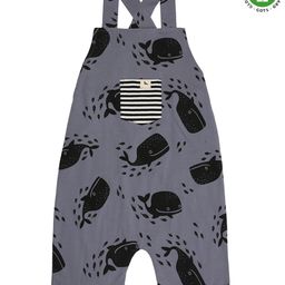 Turtledove London Sleeveless Organic Cotton Dungaree Fish Print - Blue-image-93