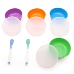 Babyhug Feeding Bowl With Lid & Spoon Pack of 4 - Multicolour-image-43