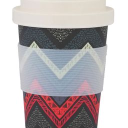 Earthism Eco-Friendly Bamboo Fibre Travel Coffee Mug with lid 350ml Chevron - Grey-82