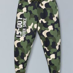 Plum Tree Seamless Camouflage Printed Outer Space Joggers - Green-image-35