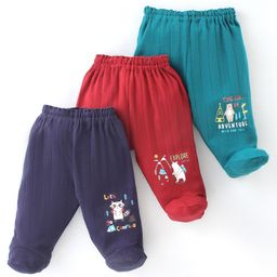 Zero Cotton Bootie Leggings Bear Printed Pack of 3 (Color & Print May Vary)-image-24