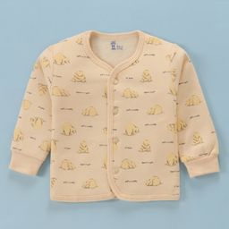 Pink Rabbit Cotton Single Jersey Knit Full Sleeves Vest Construction Vehicle Print - Peach-image-96