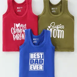 Bodycare Cotton Sleeveless Set Of Vests Text Print Pack of  3 - Multicolour-picture-16