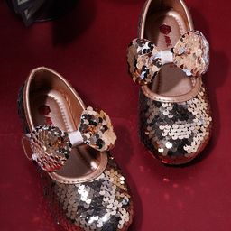 Minesole Sequin Embellished Ballerinas - Rose Gold-image-28