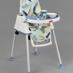 Babyhug Comfy High Chair with Printed Cushion-Blue-27